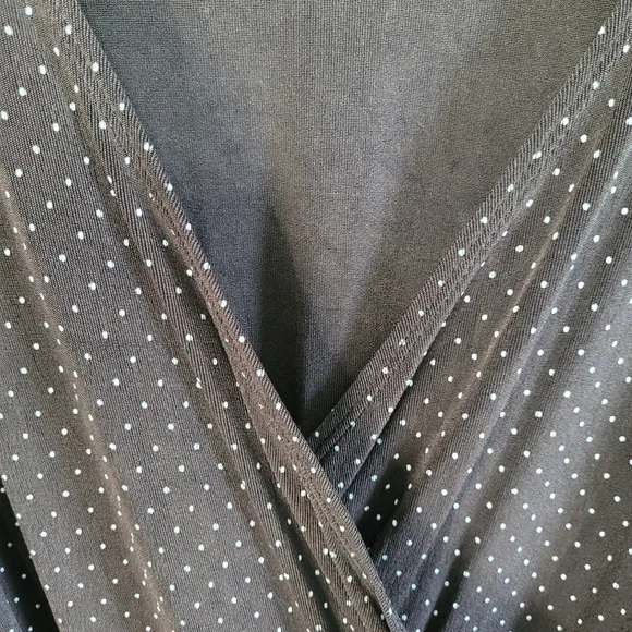 Chico's Travelers Black Polka Dot Wrap Style Dress Size 3 - Picture 9 of 16